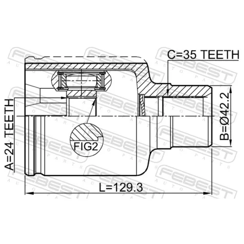 Sada kĺbov hnacieho hriadeľa 0511-TRIBRH /FEBEST/ - obr. 1