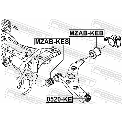 Zvislý/nosný čap 0520-KE /FEBEST/ - obr. 1