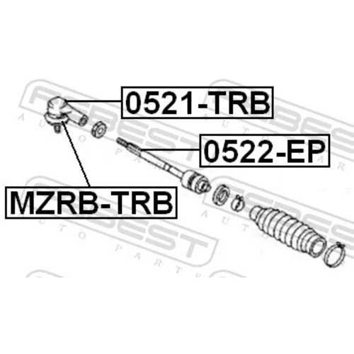 Axiálny čap tiahla riadenia 0522-EP /FEBEST/ - obr. 1