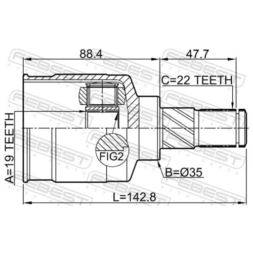 Sada kĺbov hnacieho hriadeľa 0711-RG413LH /FEBEST/ - obr. 1