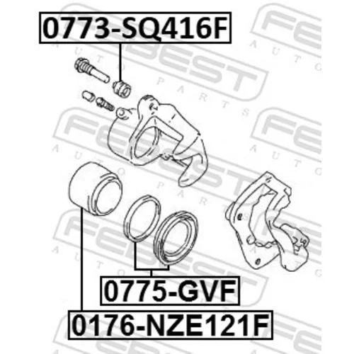 Sada vodiacich puzdier brzdového strmeňa 0773-SQ416F /FEBEST/ - obr. 1