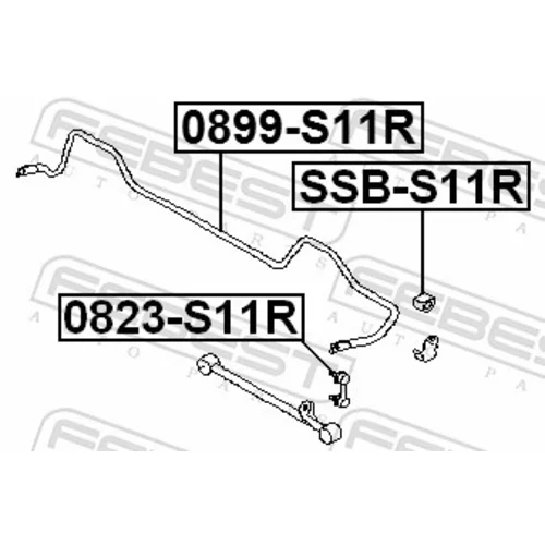 Tyč/Vzpera stabilizátora 0823-S11R /FEBEST/ - obr. 1