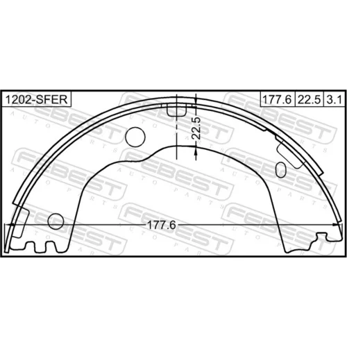 Brzdové čeľuste 1202-SFER /FEBEST/ - obr. 1