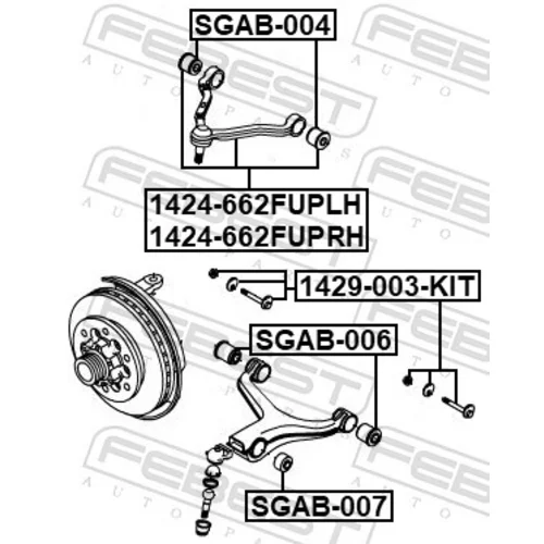 Rameno zavesenia kolies 1424-662FUPLH /FEBEST/ - obr. 1