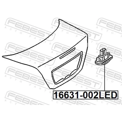 Osvetlenie poznávacej značky 16631-002LED /FEBEST/ - obr. 1