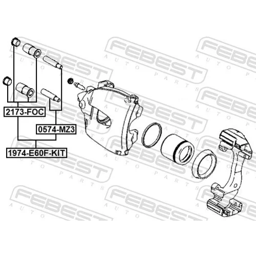 Vodiaci čap brzdového strmeňa 1974-E60F-KIT /FEBEST/ - obr. 1