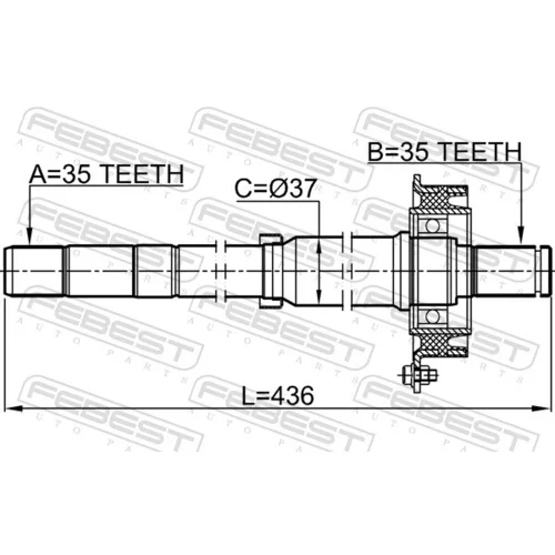 Hnací hriadeľ 2112-ESC /FEBEST/ - obr. 1