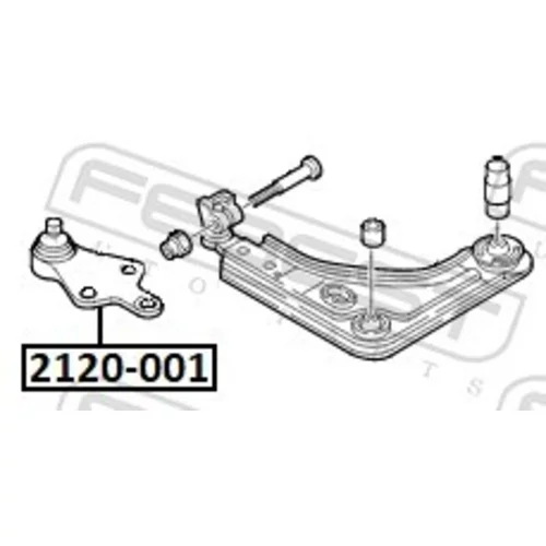Zvislý/nosný čap 2120-001 /FEBEST/ - obr. 1