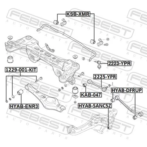 Tyč/Vzpera stabilizátora 2223-YPR /FEBEST/ - obr. 1