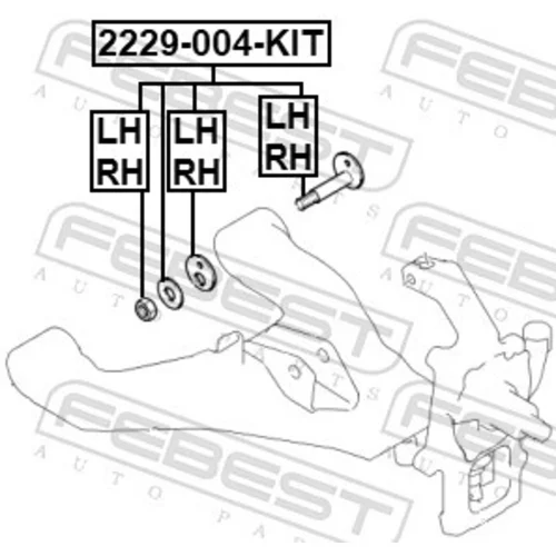 Skrutka pre nastavenie odklonu kolesa 2229-004-KIT /FEBEST/ - obr. 1