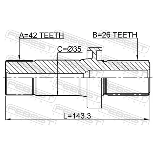 Hnací hriadeľ 2312-TRT5RH /FEBEST/ - obr. 1
