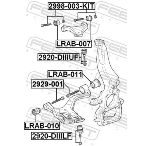 Skrutka pre nastavenie odklonu kolesa 2998-003-KIT /FEBEST/ - obr. 1