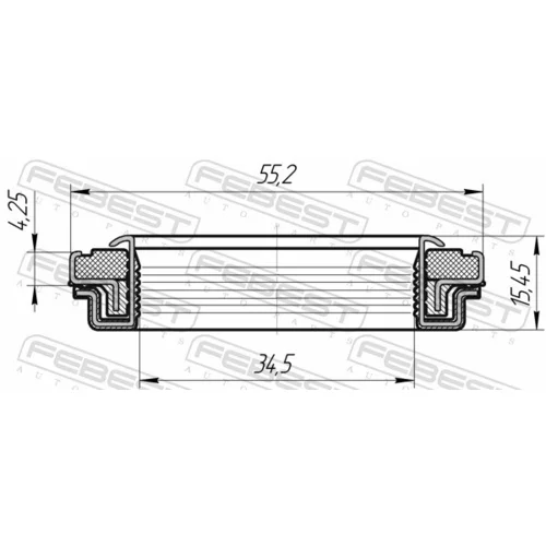 Radiálny tesniaci krúžok hnacieho hriadeľa 95RFW-35550416X /FEBEST/ - obr. 1