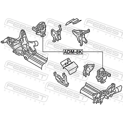 Uloženie motora ADM-8K /FEBEST/ - obr. 1
