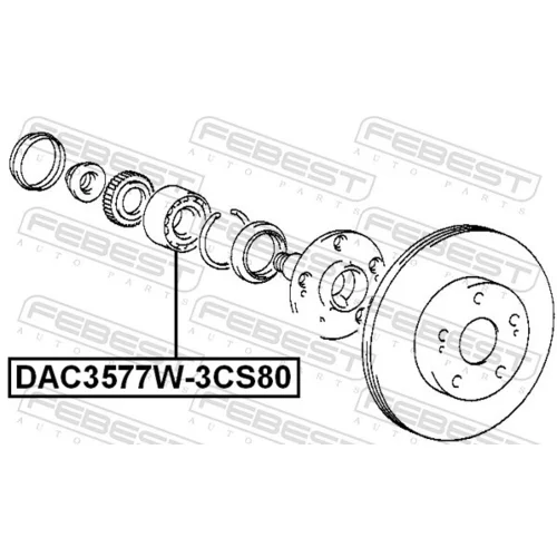 Ložisko kolesa DAC3577W-3CS80 /FEBEST/ - obr. 1
