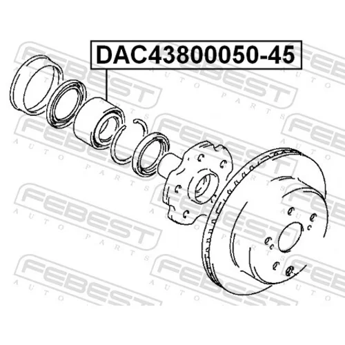 Ložisko kolesa DAC43800050-45 /FEBEST/ - obr. 1