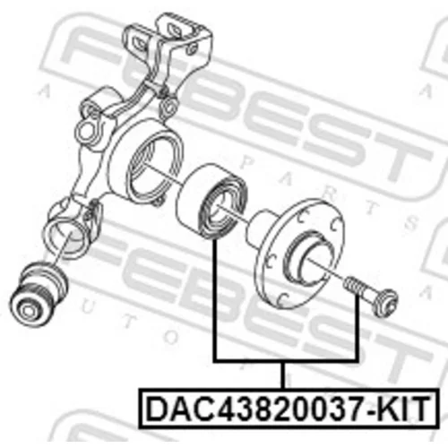 Ložisko kolesa - opravná sada DAC43820037-KIT /FEBEST/ - obr. 1