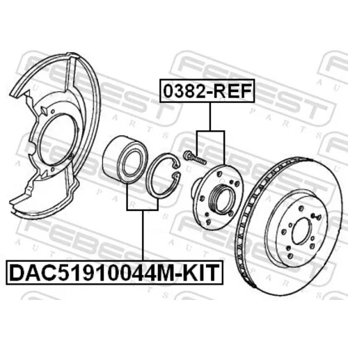 Ložisko kolesa DAC51910044M-KIT /FEBEST/ - obr. 1