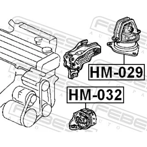 Uloženie motora HM-032 /FEBEST/ - obr. 1