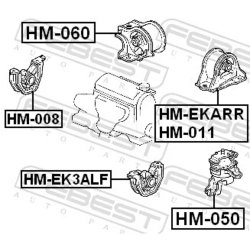 Uloženie motora HM-EKARR /FEBEST/ - obr. 1