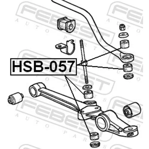 Uloženie vzpery nápravy HSB-057 /FEBEST/ - obr. 1