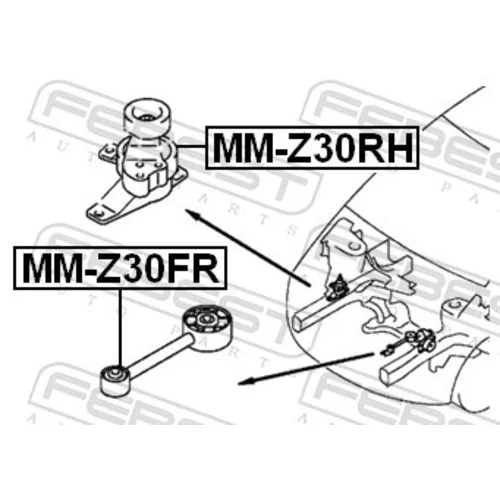 Uloženie motora MM-Z30RH /FEBEST/ - obr. 1