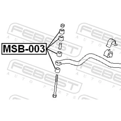 Uloženie vzpery nápravy MSB-003 /FEBEST/ - obr. 1