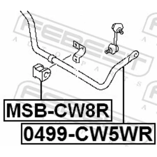 Uloženie priečneho stabilizátora MSB-CW8R /FEBEST/ - obr. 1