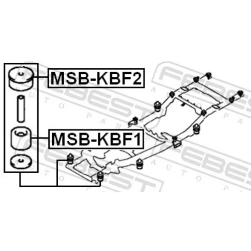 Uloženie, rám vozilda MSB-KBF2 /FEBEST/ - obr. 1