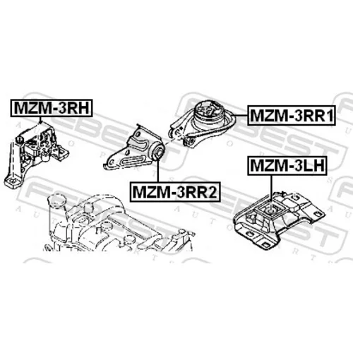 Uloženie automatickej prevodovky MZM-3RR1 /FEBEST/ - obr. 1