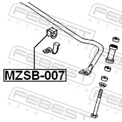 Uloženie priečneho stabilizátora MZSB-007 /FEBEST/ - obr. 1
