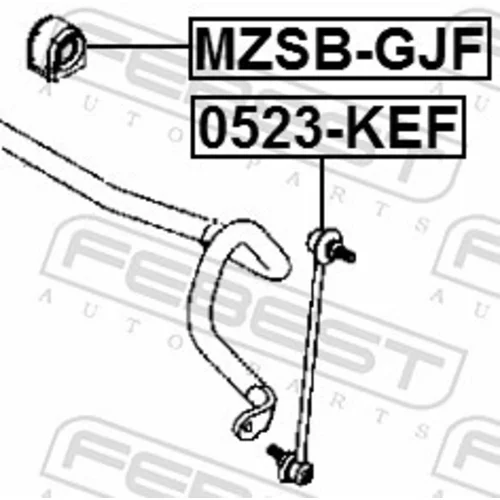 Uloženie priečneho stabilizátora MZSB-GJF /FEBEST/ - obr. 1