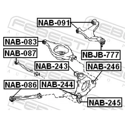 Uloženie riadenia NAB-086 /FEBEST/ - obr. 1