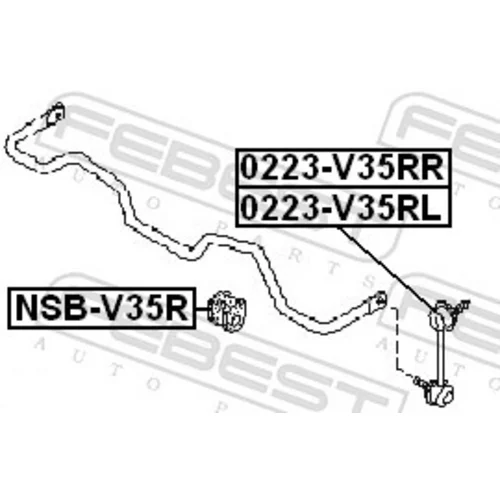 Uloženie priečneho stabilizátora NSB-V35R /FEBEST/ - obr. 1