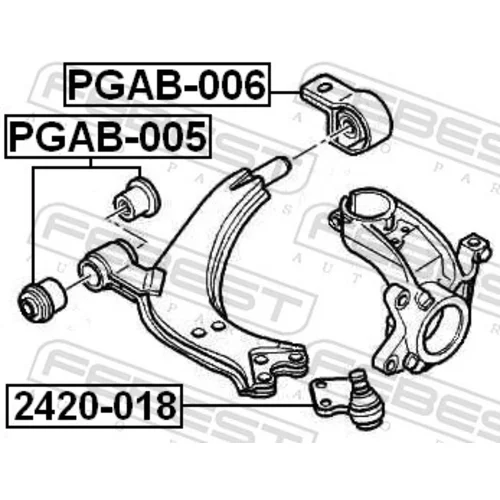 Uloženie riadenia PGAB-005 /FEBEST/ - obr. 1