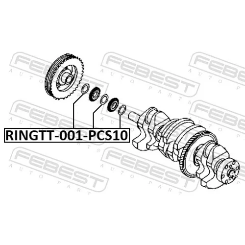 Obehový krúžok kľukového hriadeľa RINGTT-001-PCS10 /FEBEST/ - obr. 1