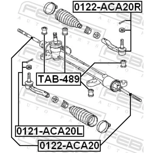 Uloženie prevodovky riadenia TAB-489 /FEBEST/ - obr. 1