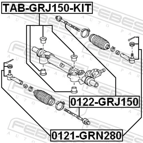 Uloženie prevodovky riadenia TAB-GRJ150-KIT /FEBEST/ - obr. 1