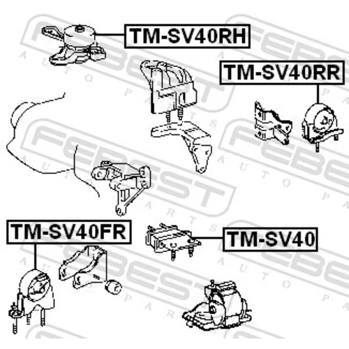 Uloženie motora TM-SV40FR /FEBEST/ - obr. 1