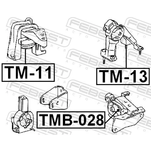 Uloženie motora TMB-028 /FEBEST/ - obr. 1
