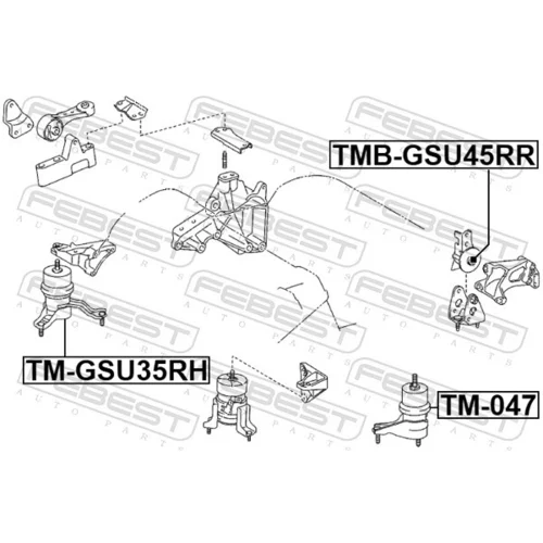Uloženie motora TMB-GSU45RR /FEBEST/ - obr. 1