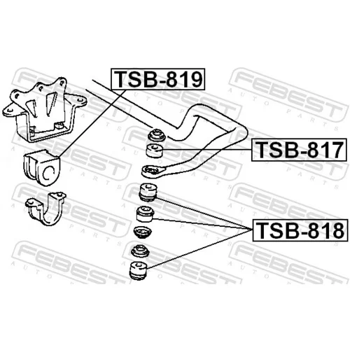 Uloženie vzpery nápravy TSB-818 /FEBEST/ - obr. 1