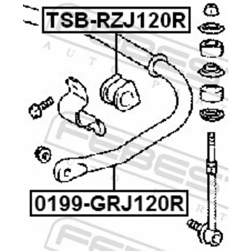 Uloženie priečneho stabilizátora TSB-RZJ120R /FEBEST/ - obr. 1