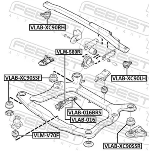 Tlmič uloženia motora VLAB-016BRS /FEBEST/ - obr. 1