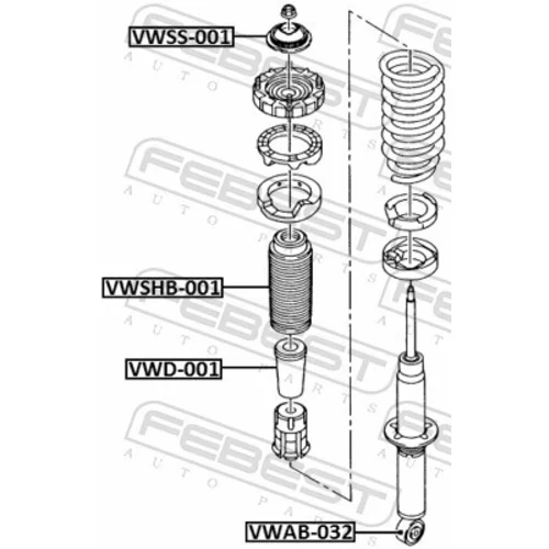 Puzdro, tlmič VWAB-032 /FEBEST/ - obr. 1