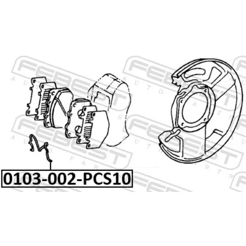 Pružina obloženia kotúčovej brzdy 0103-002-PCS10 /FEBEST/ - obr. 1