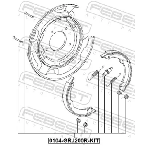 Sada príslušenstva čeľustí parkovacej brzdy 0104-GRJ200R-KIT /FEBEST/ - obr. 1