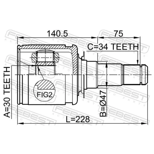 Sada kĺbov hnacieho hriadeľa 0111-200 /FEBEST/ - obr. 1