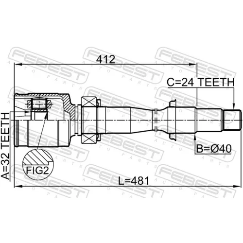 Sada kĺbov hnacieho hriadeľa 0111-ASV50RH /FEBEST/ - obr. 1