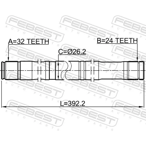 Hnací hriadeľ 0112-CDT220RH /FEBEST/ - obr. 1